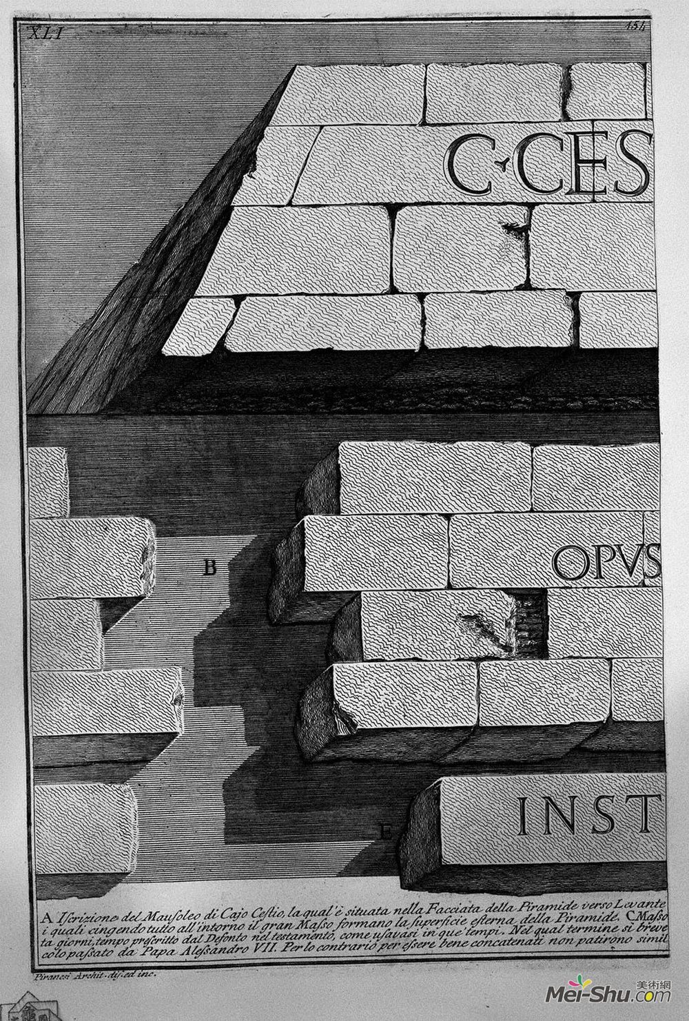 乔瓦尼·巴蒂斯塔·皮拉内西(Giovanni Battista Piranesi)高清作品《The Roman antiquities, t. 3, Plate XLII. Following the pre-r》