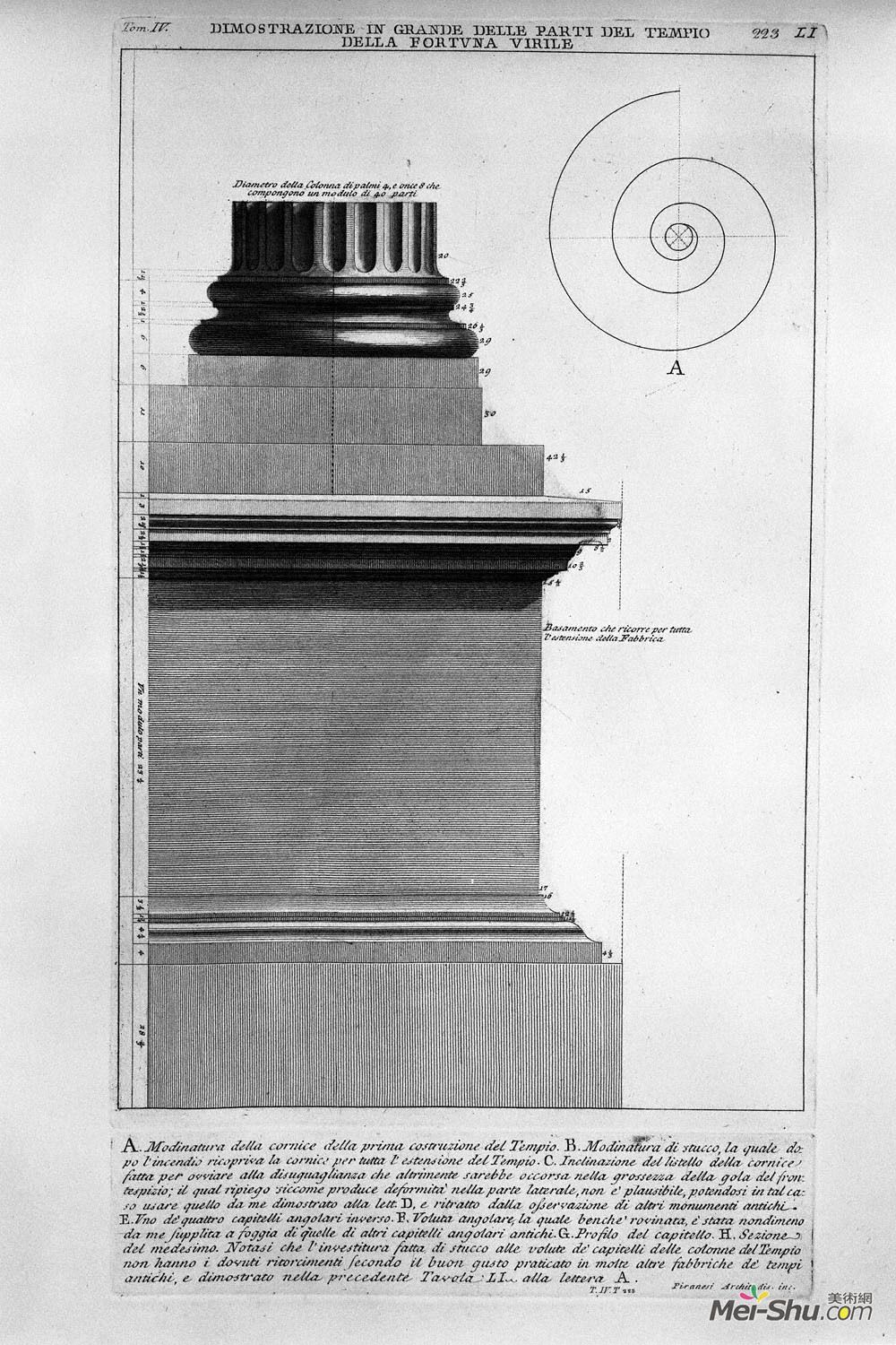 乔瓦尼·巴蒂斯塔·皮拉内西(Giovanni Battista Piranesi)高清作品《The Roman antiquities, t. 4, Plate LI. Vista in large parts》