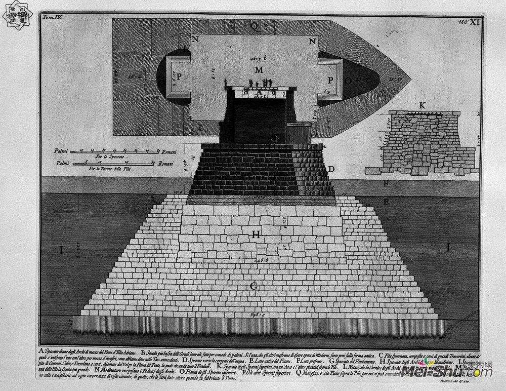 乔瓦尼·巴蒂斯塔·皮拉内西(Giovanni Battista Piranesi)高清作品《The Roman antiquities, t. 4, Plate XII. View of an entrance》