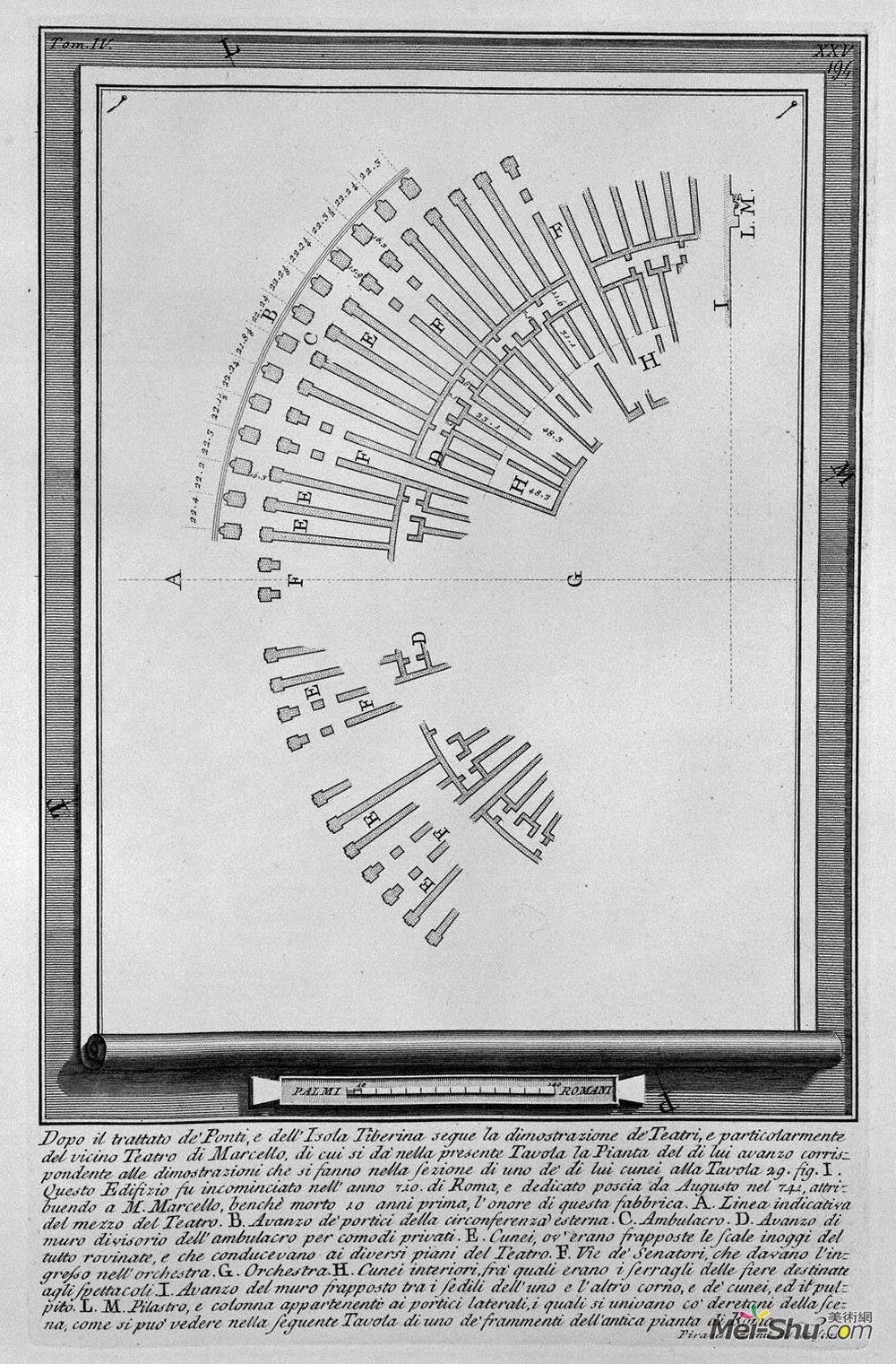 乔瓦尼·巴蒂斯塔·皮拉内西(Giovanni Battista Piranesi)高清作品《The Roman antiquities, t. 4, Plate XXV. Bridge cross-section》