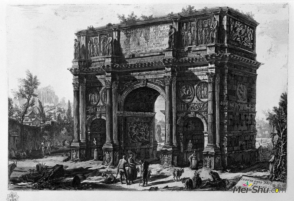 乔瓦尼·巴蒂斯塔·皮拉内西(Giovanni Battista Piranesi)高清作品《观点的拱部君士坦丁》