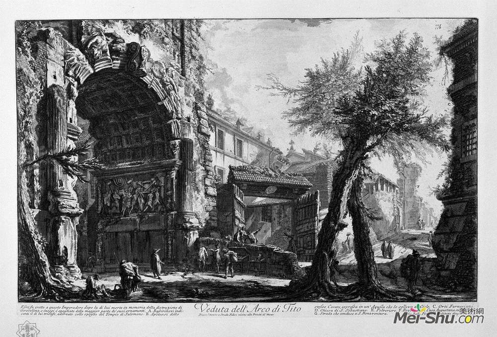 乔瓦尼·巴蒂斯塔·皮拉内西(Giovanni Battista Piranesi)高清作品《提多拱门观》
