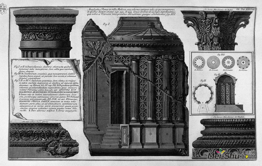 乔瓦尼·巴蒂斯塔·皮拉内西(Giovanni Battista Piranesi)高清作品《罗马美第奇别墅等（首都和基地）》