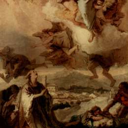 乔万尼·巴蒂斯塔·提埃波罗(Giovanni Battista Tiepolo)高清作品:Saint Thecla Liberating the City of Este from the Plague