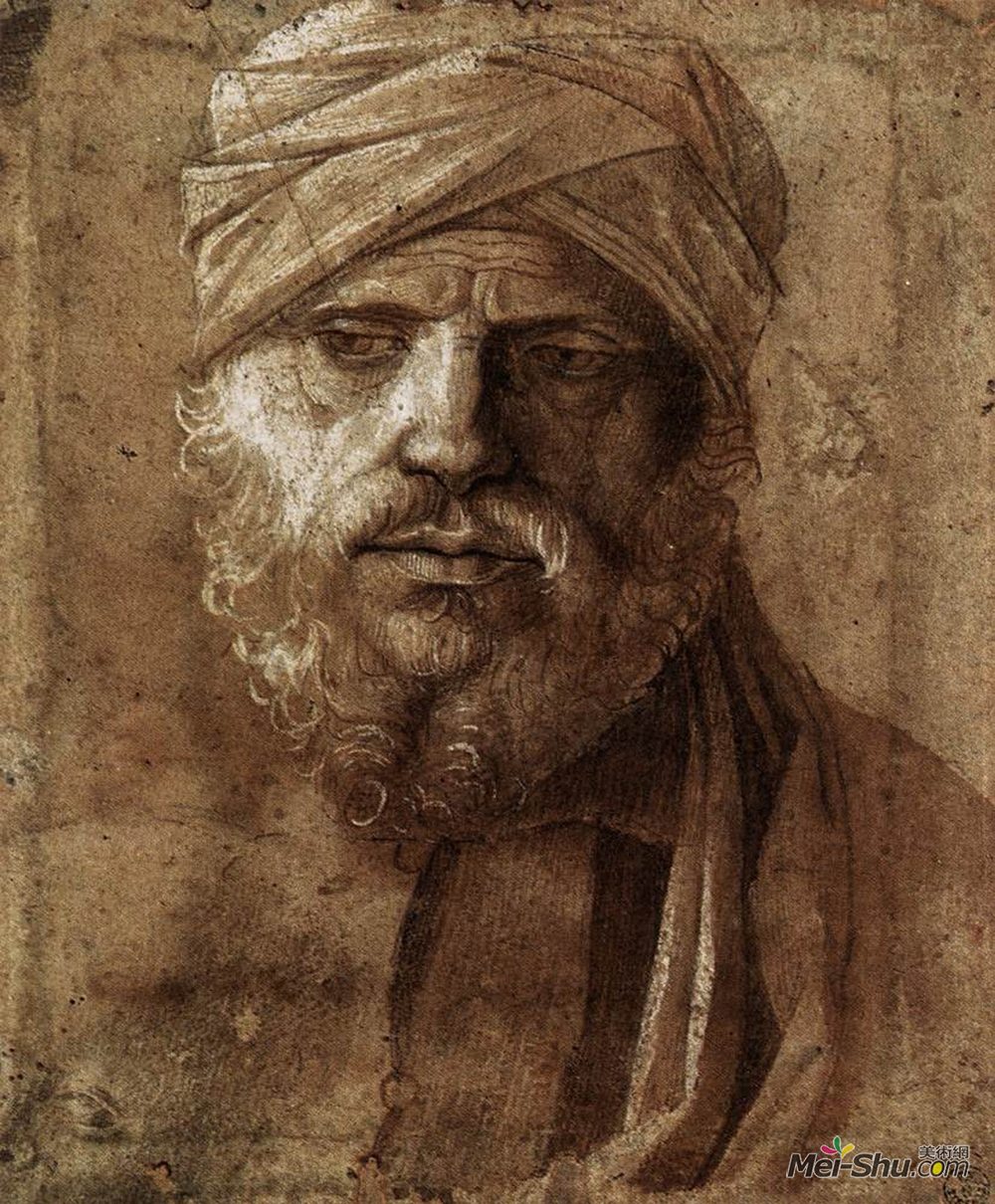 乔凡尼·贝利尼(Giovanni Bellini)高清作品《头巾的男人》