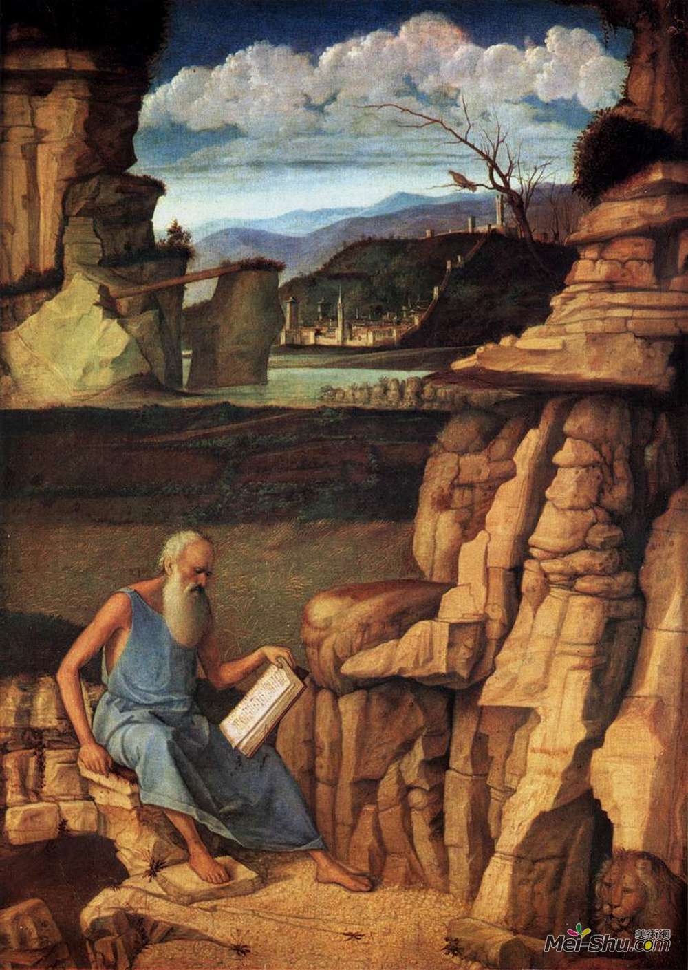 乔凡尼·贝利尼(Giovanni Bellini)高清作品《杰罗姆乡村阅读》