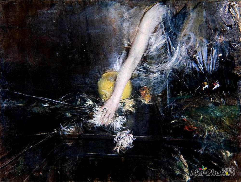 乔瓦尼·波尔蒂尼(Giovanni Boldini)高清作品《花瓶臂》