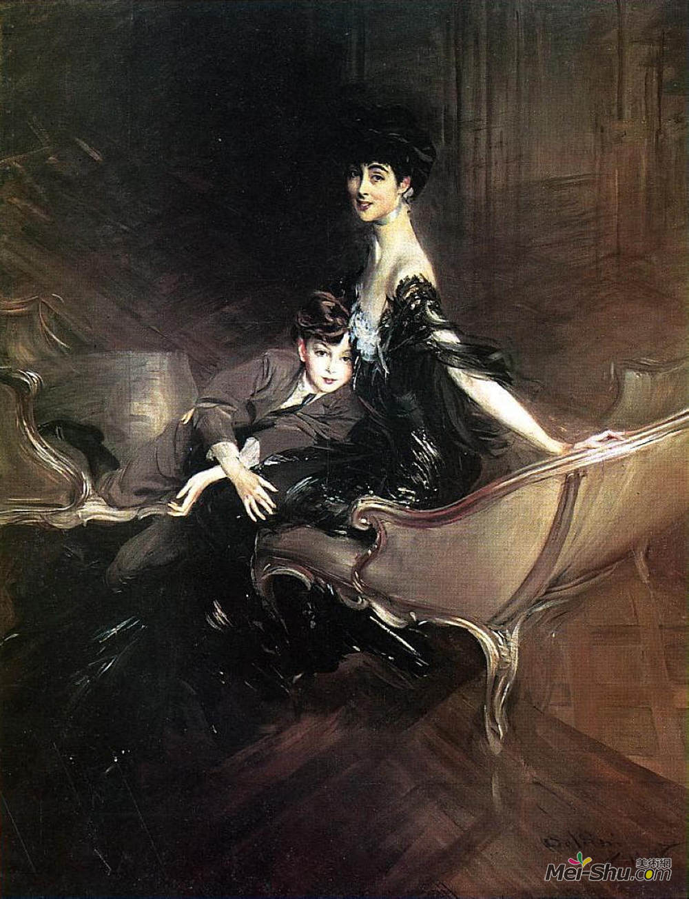 乔瓦尼·波尔蒂尼(Giovanni Boldini)高清作品《安慰，淋浴。》