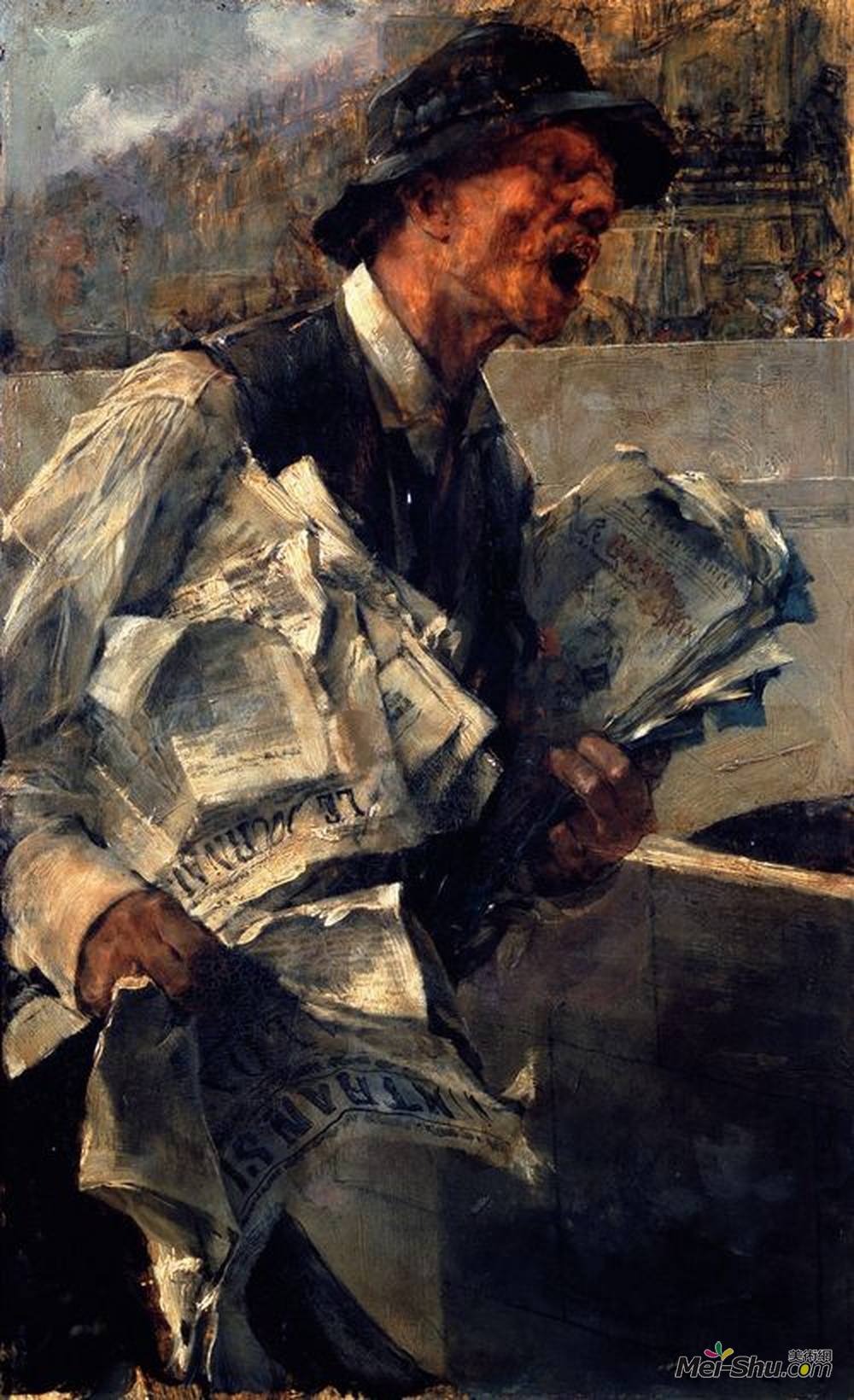 乔瓦尼·波尔蒂尼(Giovanni Boldini)高清作品《巴黎报业（报社）》