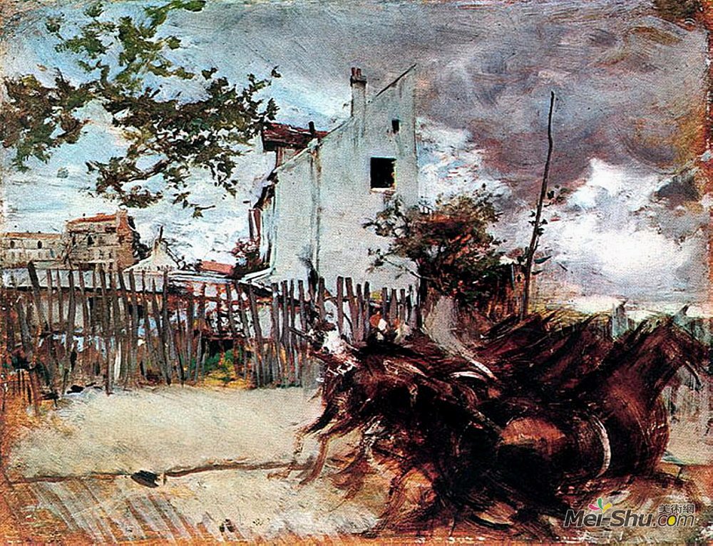 乔瓦尼·波尔蒂尼(Giovanni Boldini)高清作品《巴黎郊区》