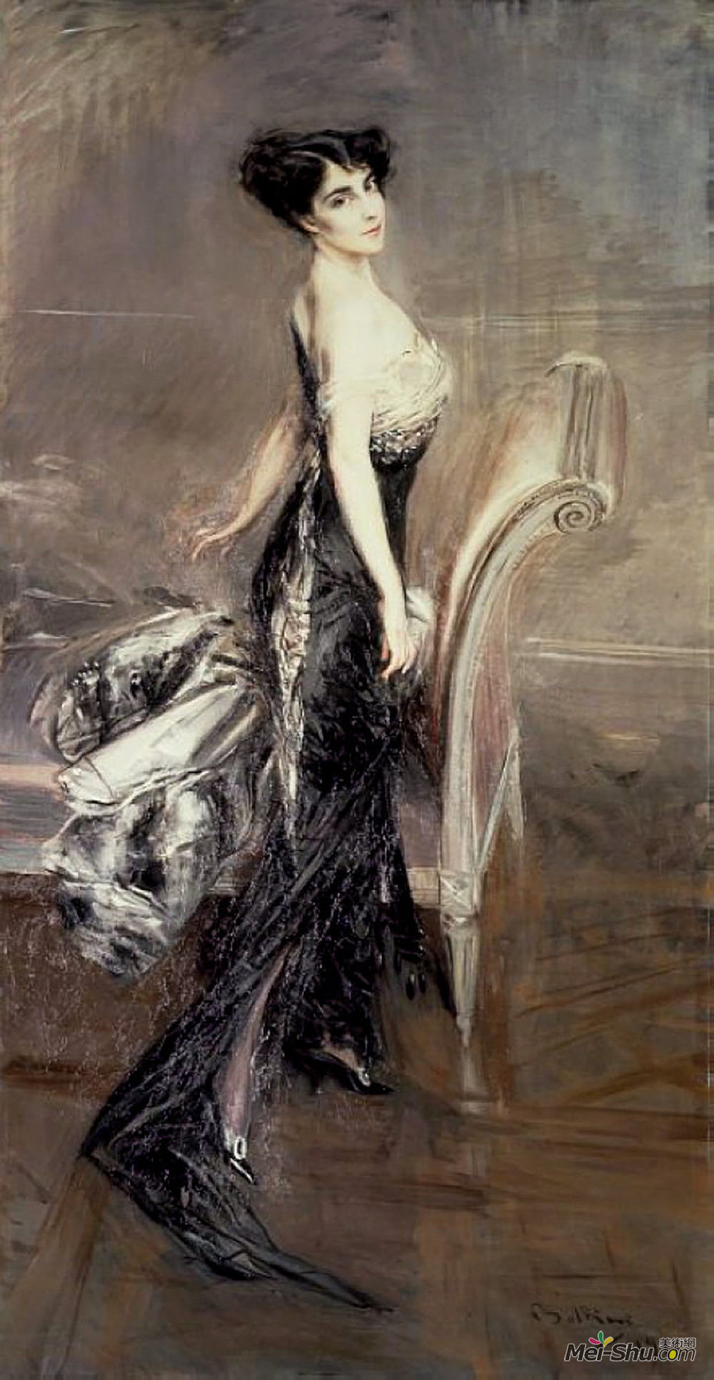 乔瓦尼·波尔蒂尼(Giovanni Boldini)高清作品《淑女画像》