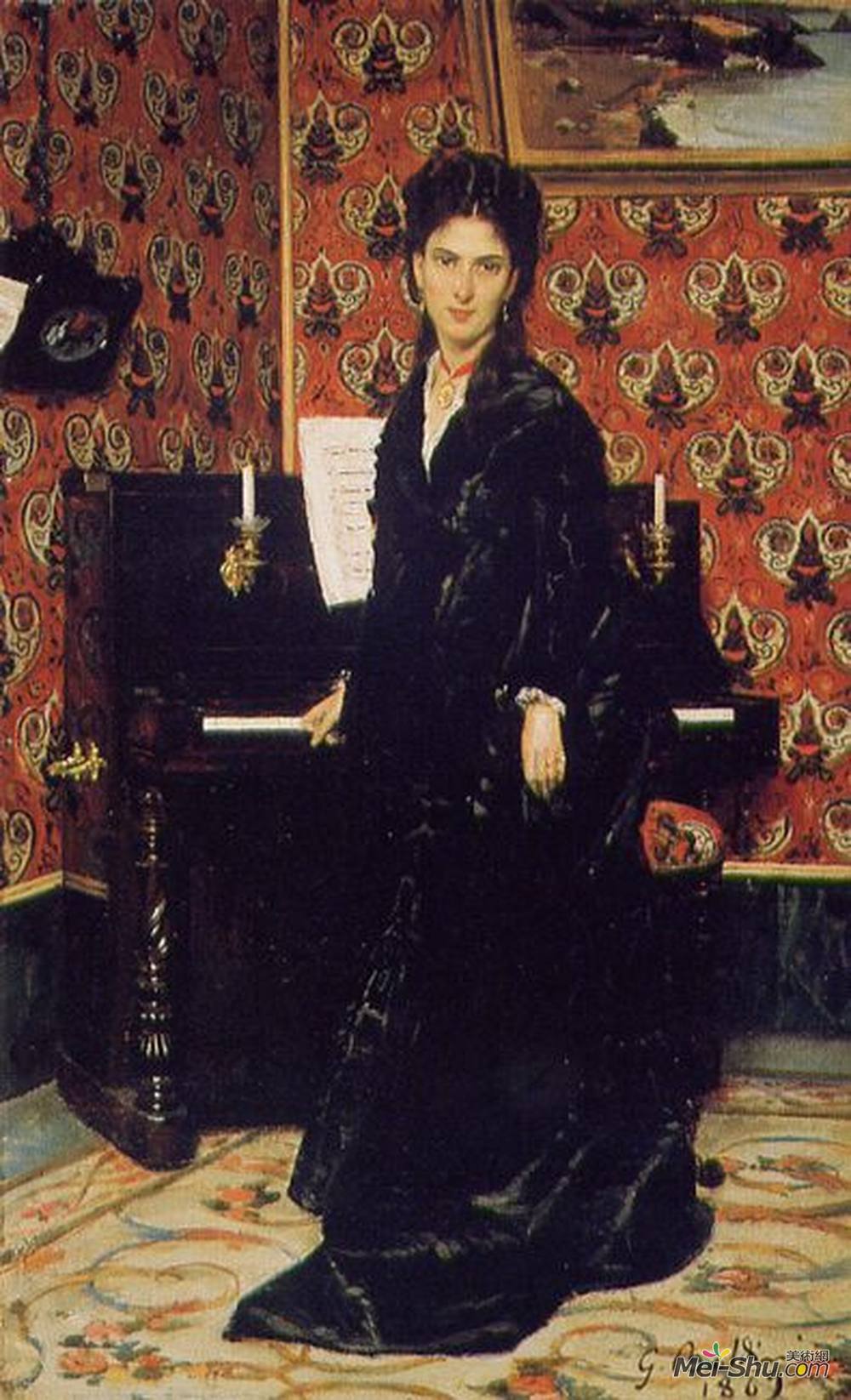 乔瓦尼·波尔蒂尼(Giovanni Boldini)高清作品《Portrait of Mary Donegan》