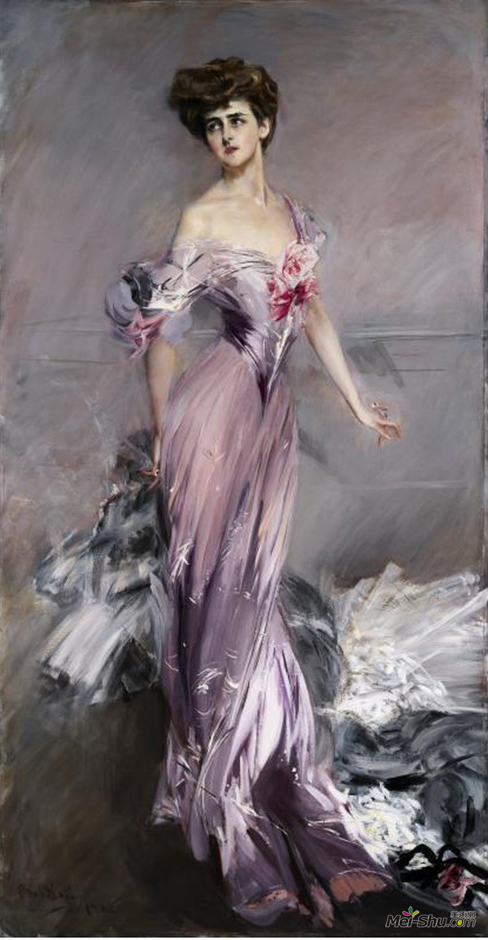 乔瓦尼·波尔蒂尼(Giovanni Boldini)高清作品《霍华德约翰斯顿夫人的肖像》