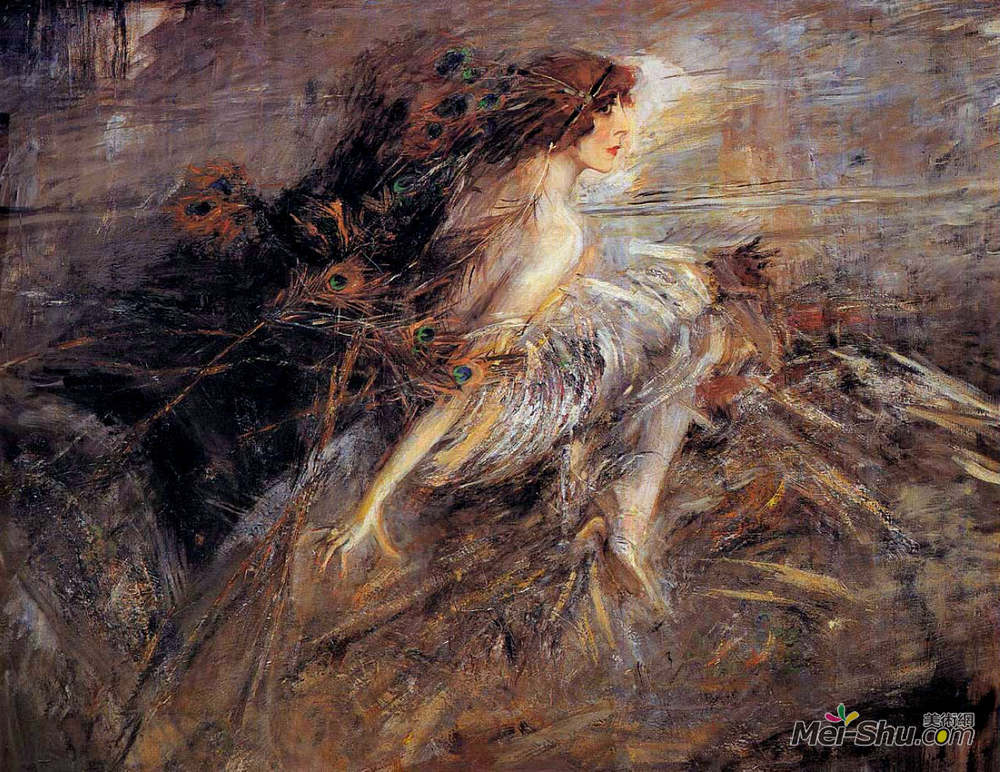 乔瓦尼·波尔蒂尼(Giovanni Boldini)高清作品《侯爵夫人肖像》