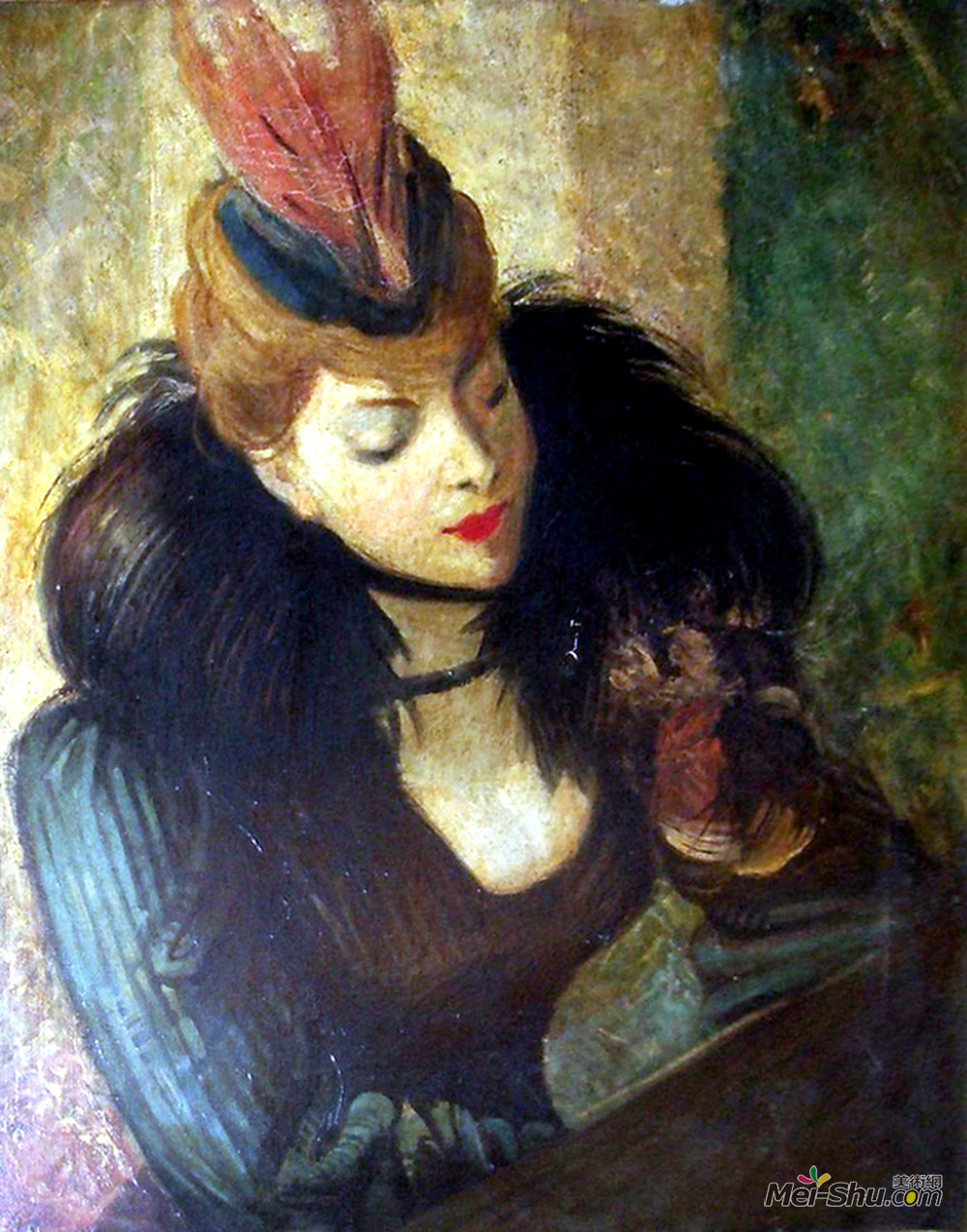 乔瓦尼·波尔蒂尼(Giovanni Boldini)高清作品《红羽》