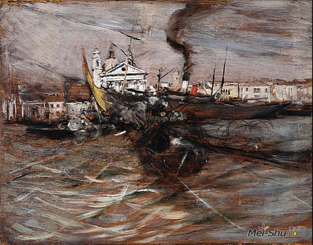 乔瓦尼·波尔蒂尼(Giovanni Boldini)高清作品《威尼斯船舶》