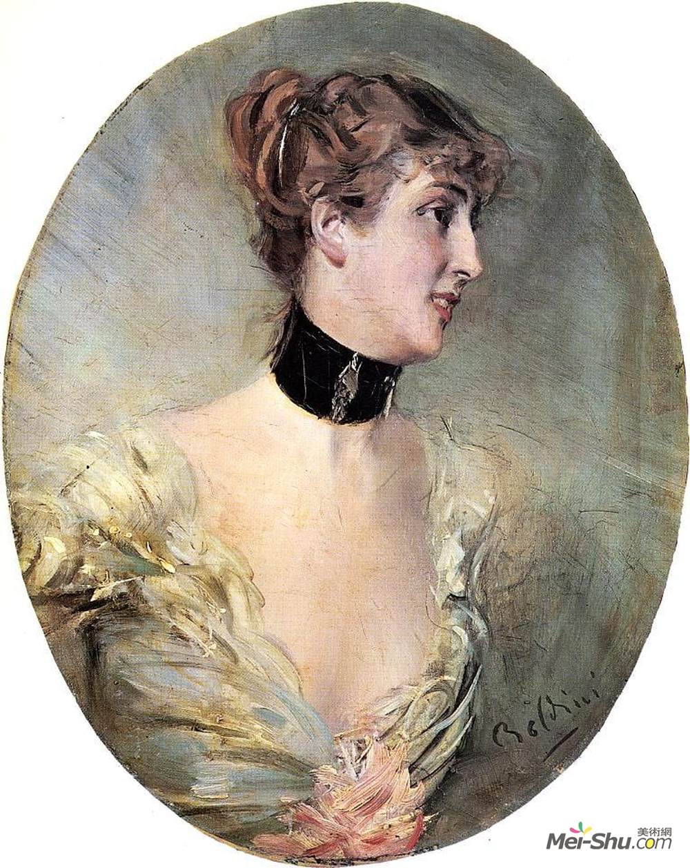 乔瓦尼·波尔蒂尼(Giovanni Boldini)高清作品《瑞泽伯爵夫人》