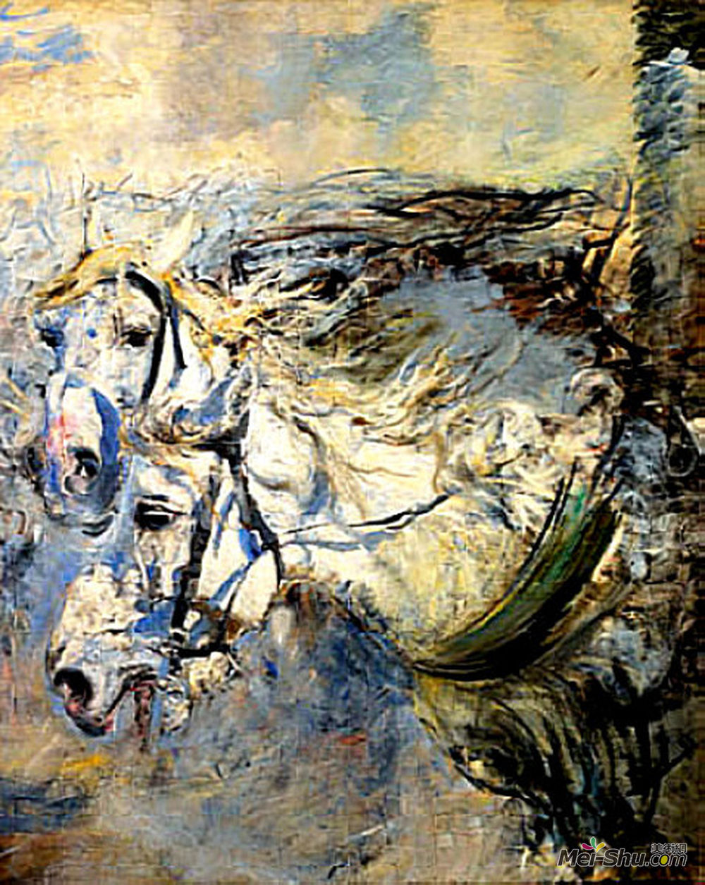 乔瓦尼·波尔蒂尼(Giovanni Boldini)高清作品《两匹白马》