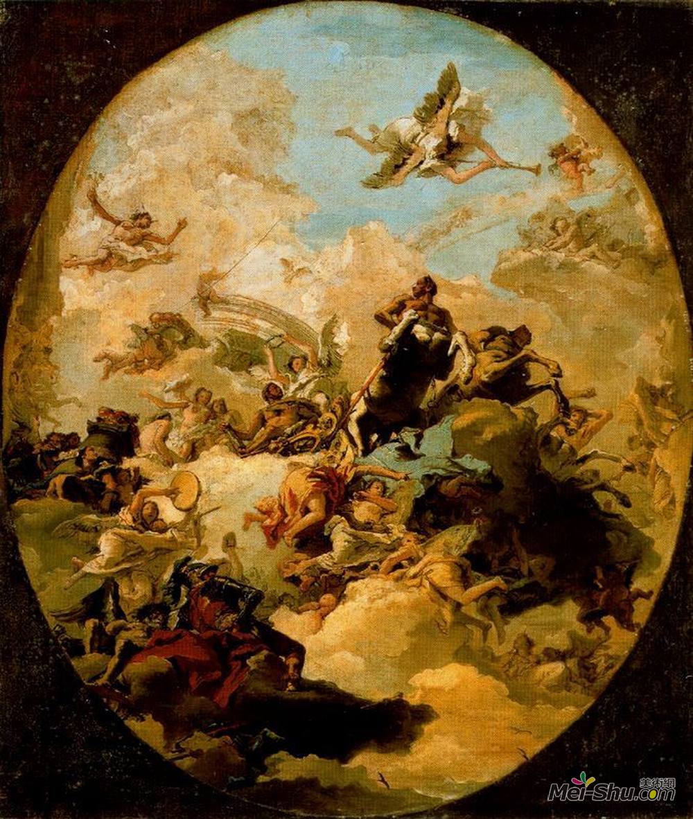 乔万尼·多米尼克·提埃波罗(Giovanni Domenico Tiepolo)高清作品《大力神的神化》