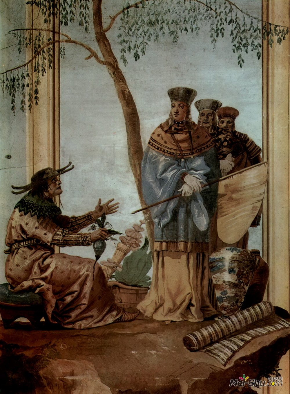 乔万尼·多米尼克·提埃波罗(Giovanni Domenico Tiepolo)高清作品《算命的中国王子》