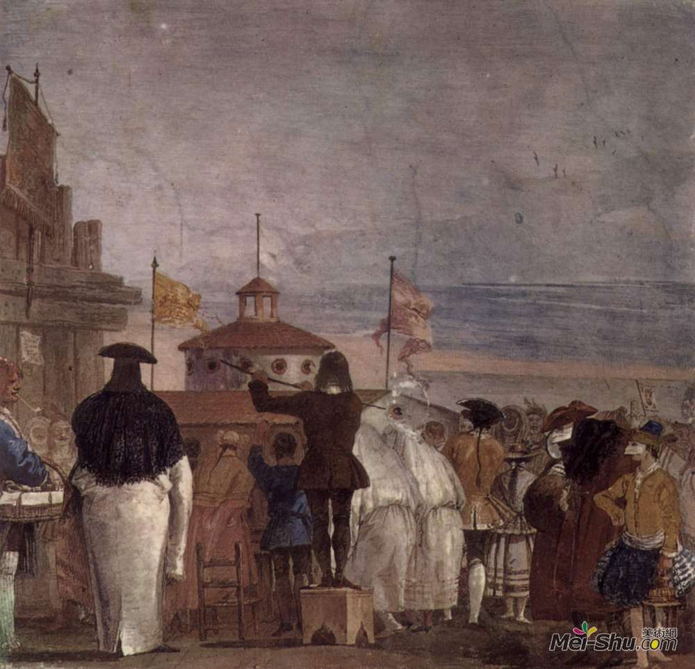 乔万尼·多米尼克·提埃波罗(Giovanni Domenico Tiepolo)高清作品《The New World, from the 'Foresteria' (Guesth》