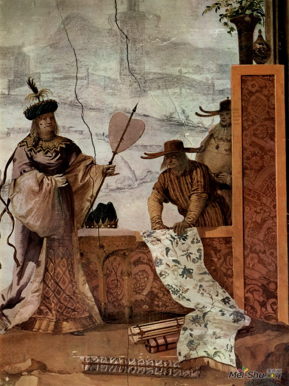 乔万尼·多米尼克·提埃波罗(Giovanni Domenico Tiepolo)高清作品《纺织商人，来自弗里斯特的中国房间》