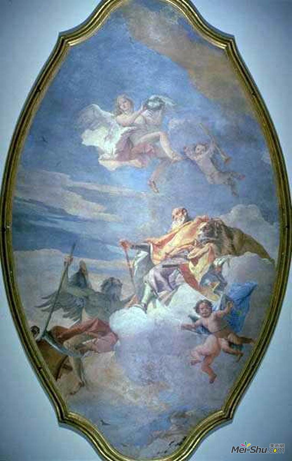 乔万尼·多米尼克·提埃波罗(Giovanni Domenico Tiepolo)高清作品《随着时间的推移，英勇的胜利》