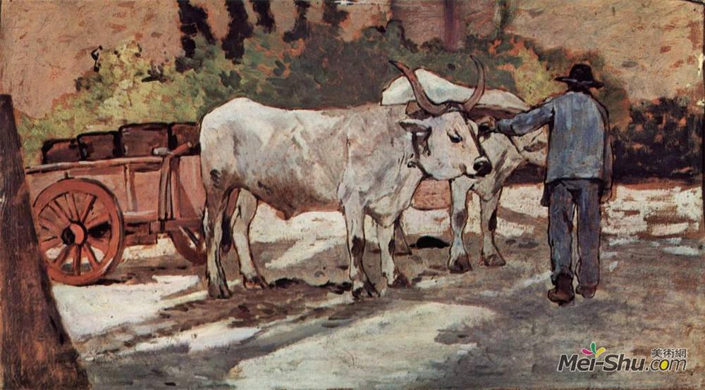 乔瓦尼·法托里(Giovanni Fattori)高清作品《农民的牛车》