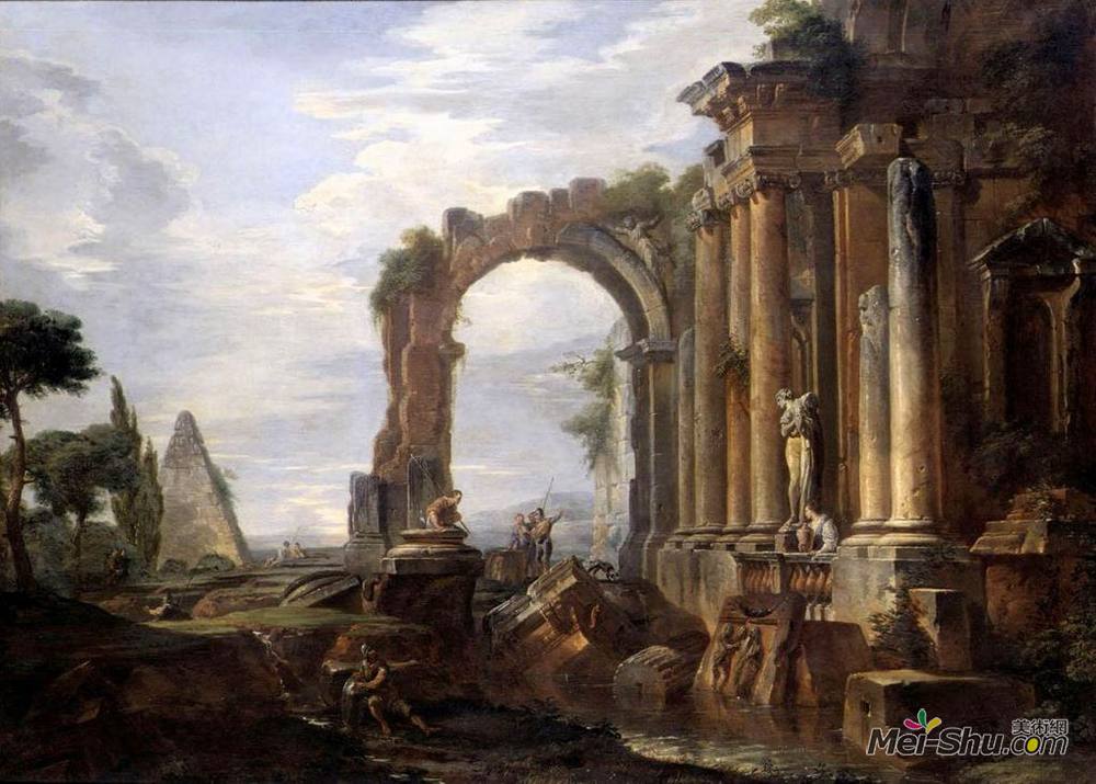 乔瓦尼·保罗·帕尼尼(Giovanni Paolo Panini)高清作品《古典废墟随想曲》