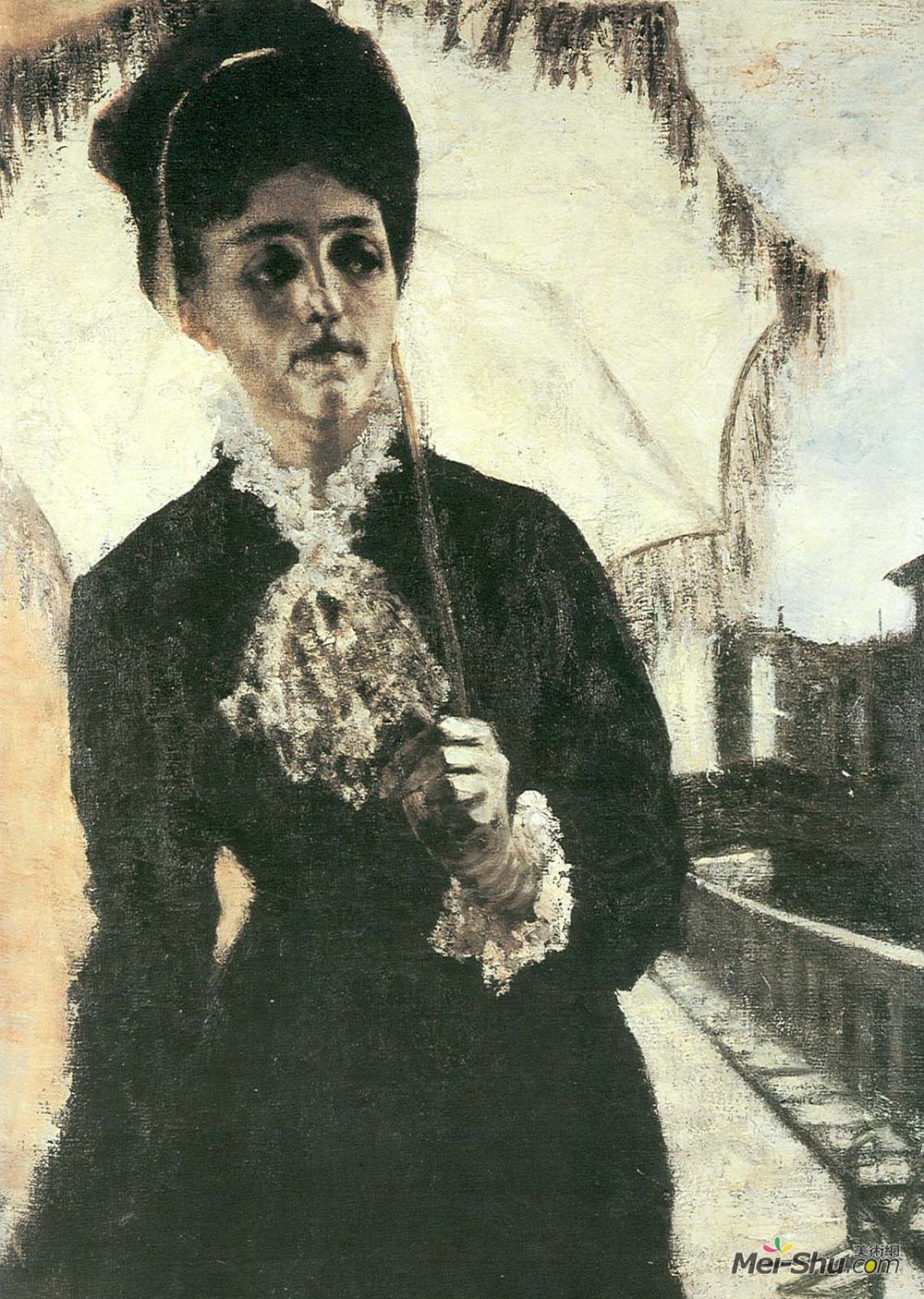 乔凡尼·塞冈提尼(Giovanni Segantini)高清作品《Portrait Der Signora Torelli》