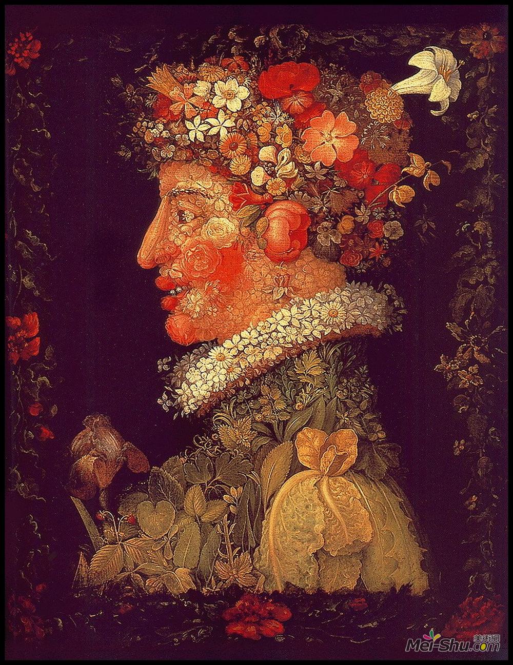 朱塞佩·阿沁波尔多(Giuseppe Arcimboldo)高清作品《春天》