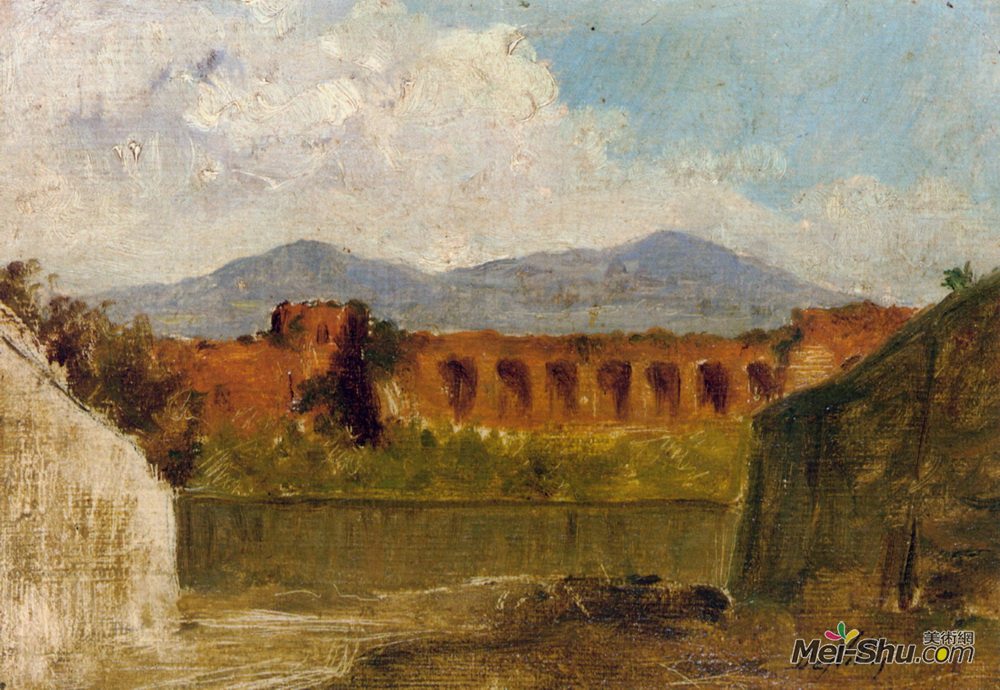 朱塞佩·德·尼蒂斯(Giuseppe de Nittis)高清作品《罗马渡槽》