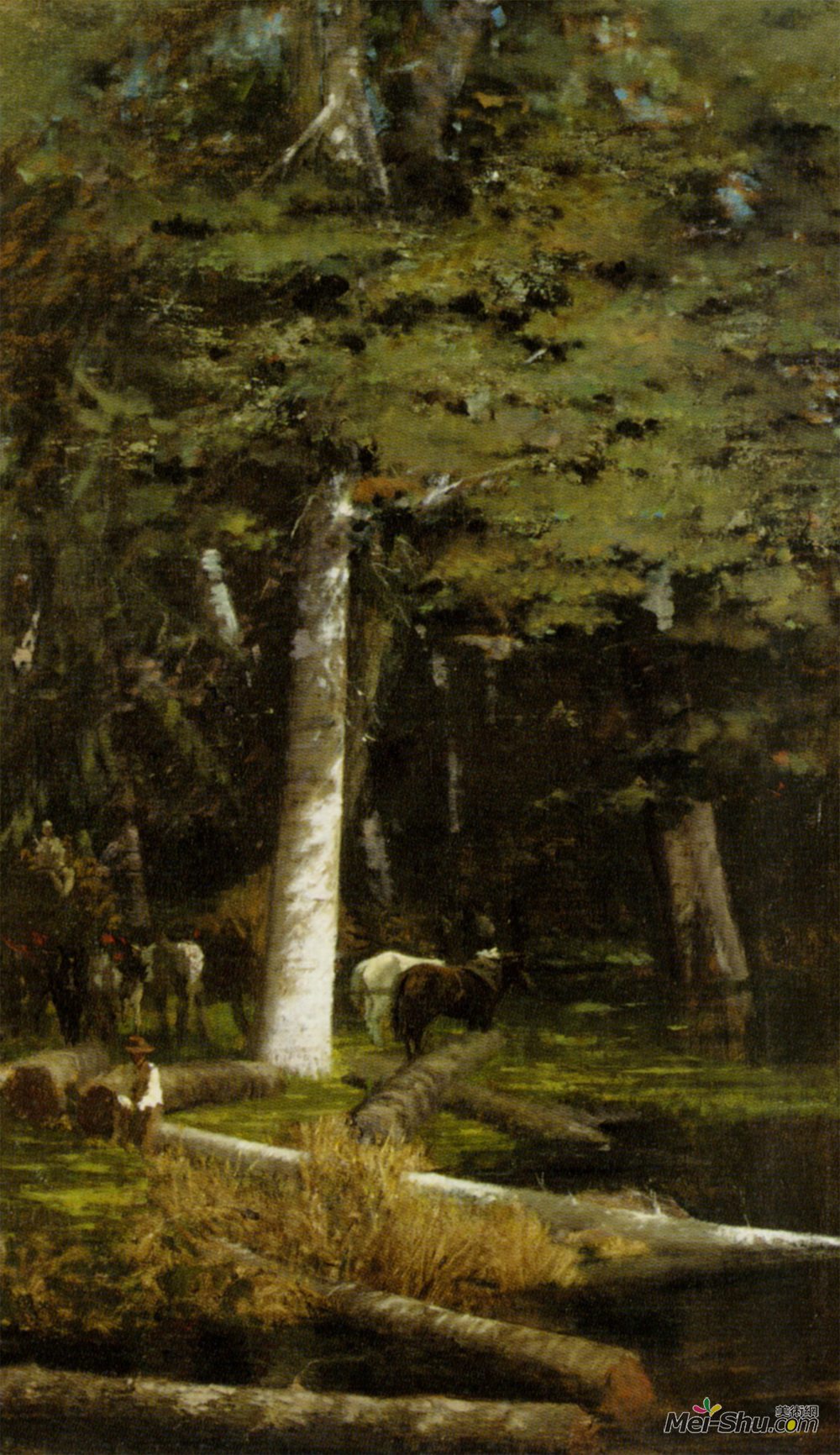 朱塞佩·德·尼蒂斯(Giuseppe de Nittis)高清作品《在森林里》