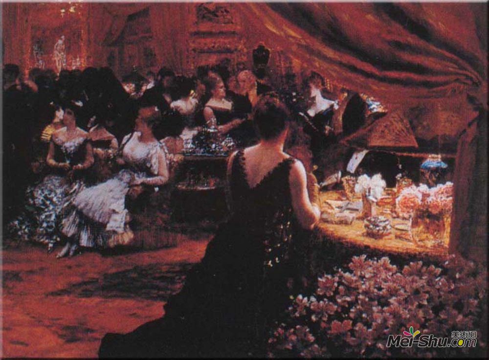 朱塞佩·德·尼蒂斯(Giuseppe de Nittis)高清作品《玛蒂尔德公主的沙龙》