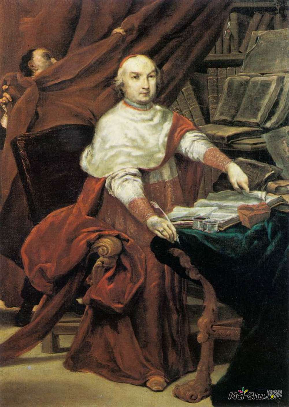 朱塞佩·玛丽亚·克雷斯皮(Giuseppe Maria Crespi)高清作品《Cardinal Prospero Lambertini》