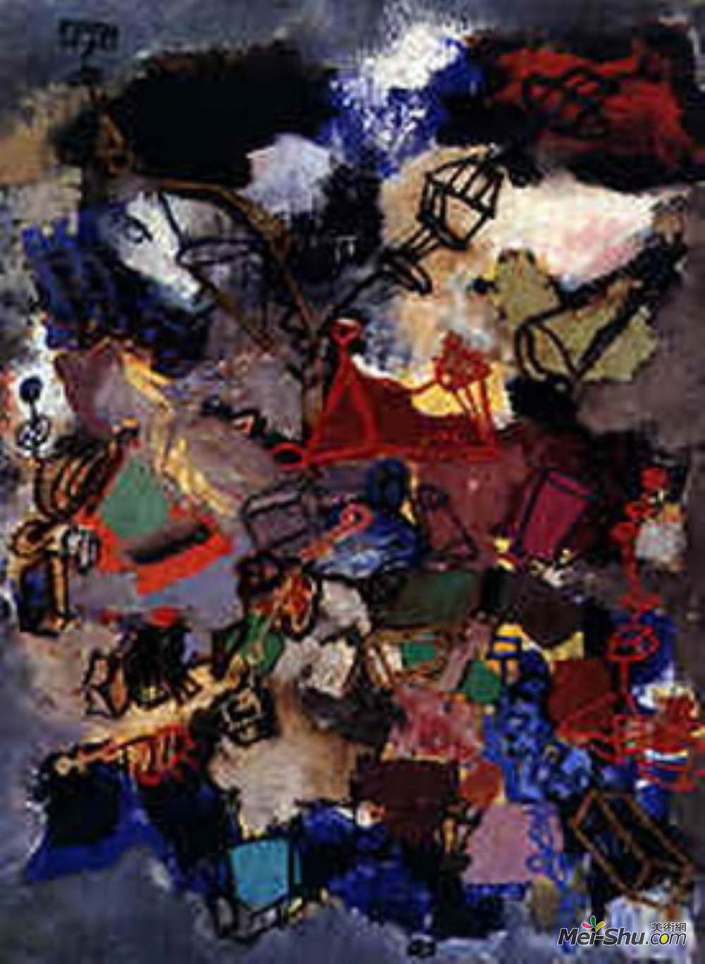 皮诺特.加里奇奥(Giuseppe Pinot-Gallizio)高清作品《凡尔登的醉酒》