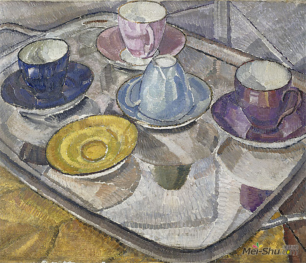 格雷丝·科辛顿·史密斯(Grace Cossington Smith)高清作品《茶杯：丑角套装》