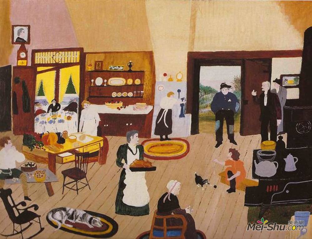 《圣诞节的流浪汉》摩西奶奶(grandma moses)高清作品