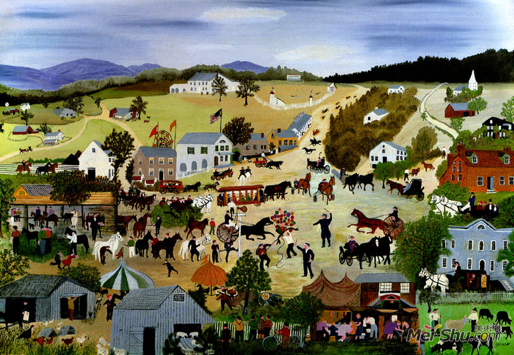 摩西奶奶(Grandma Moses)高清作品《集市》