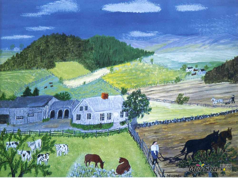 摩西奶奶(Grandma Moses)高清作品《犁仔》