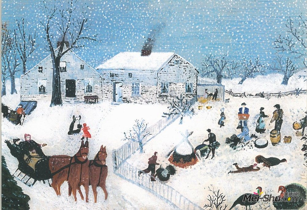 摩西奶奶(Grandma Moses)高清作品《抓住土耳其》