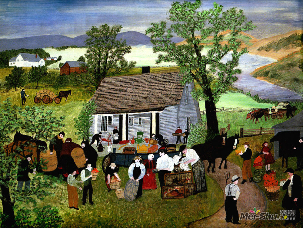 摩西奶奶(Grandma Moses)高清作品《农场的早晨》