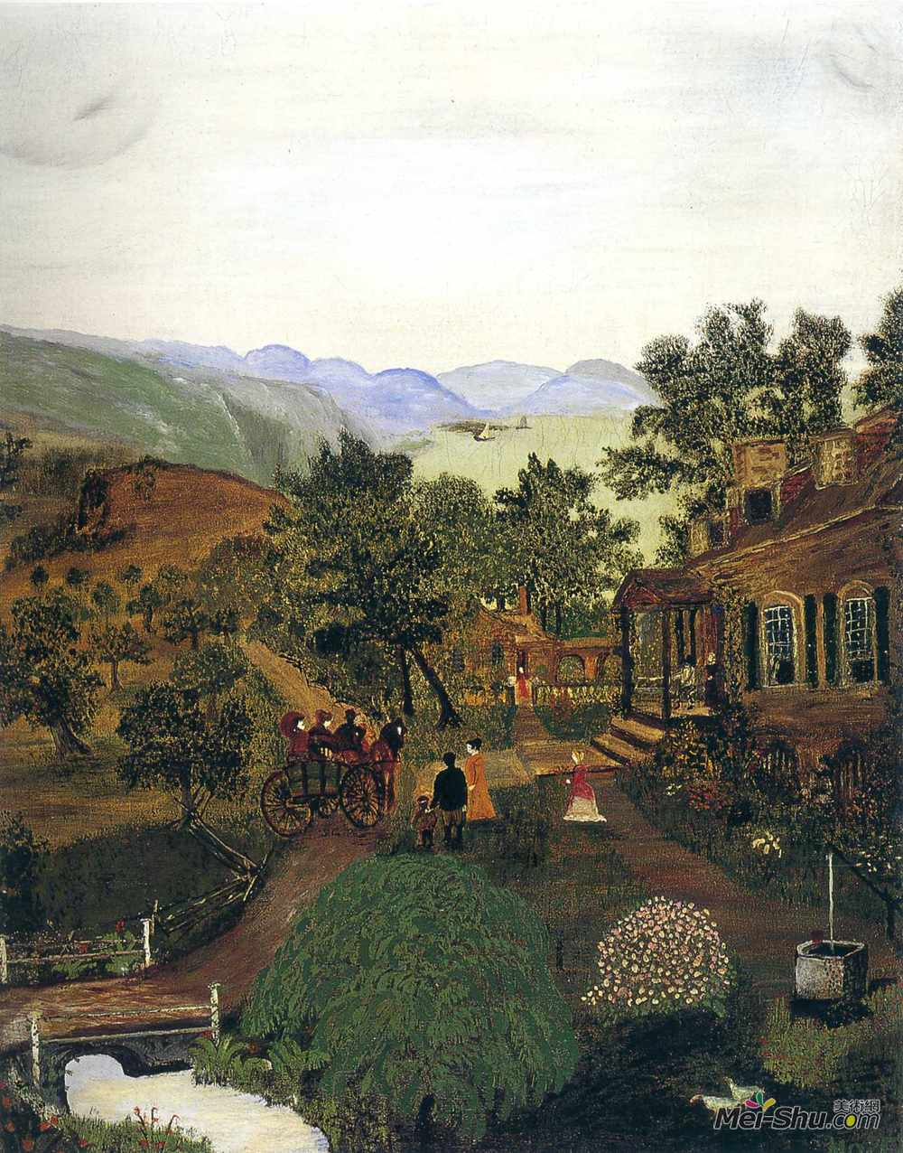 摩西奶奶(Grandma Moses)高清作品《谢南多厄河谷（1861次战役新闻）》