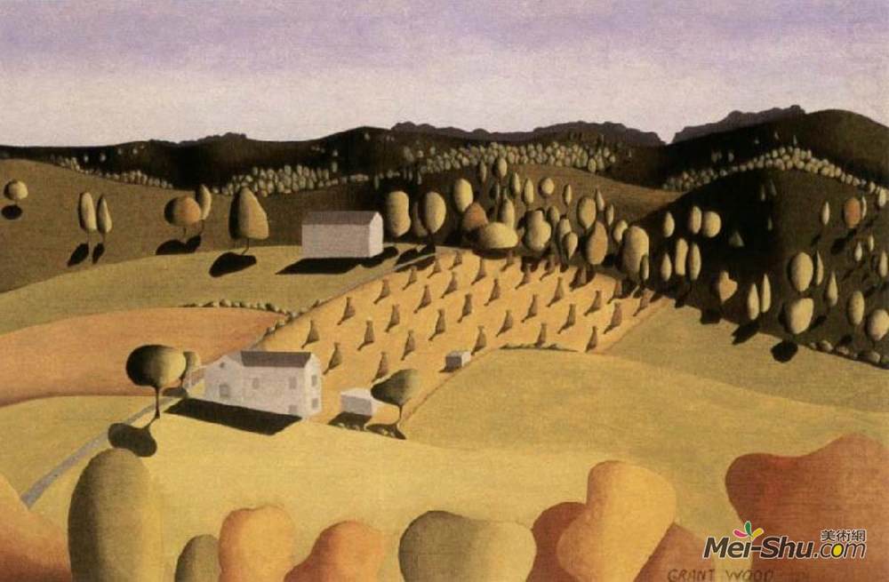 格兰特伍德(Grant Wood)高清作品《一些玉米》