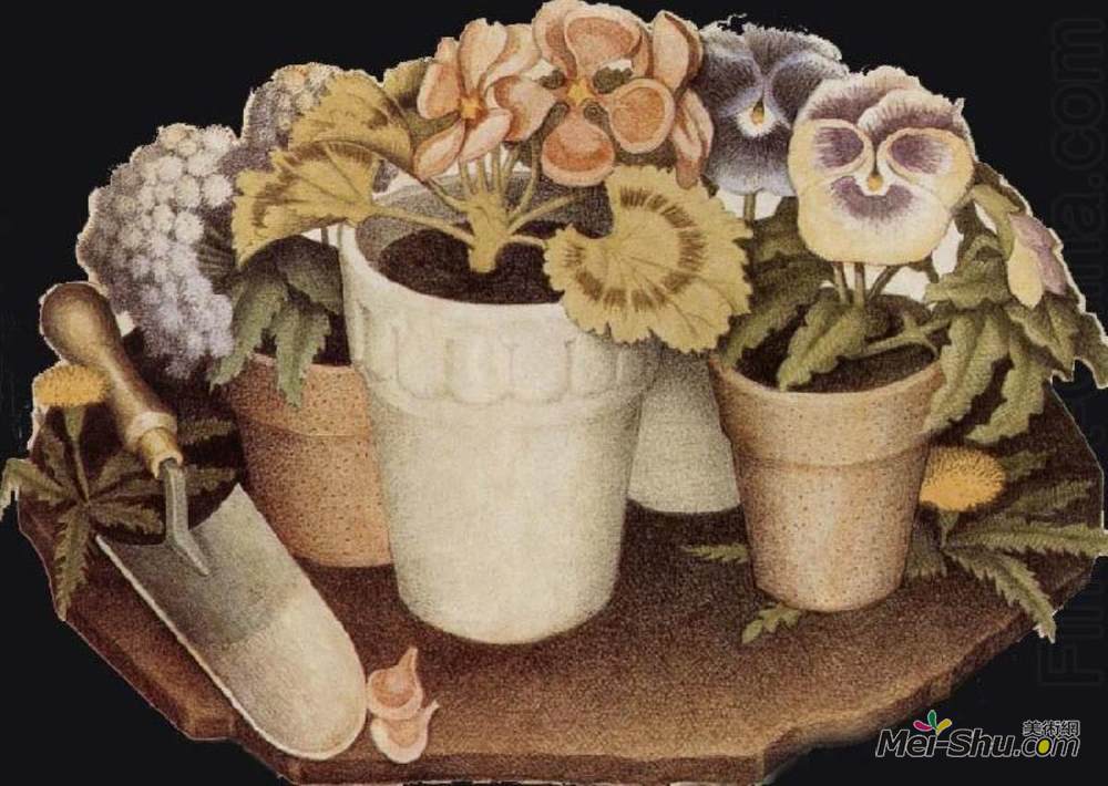 格兰特伍德(Grant Wood)高清作品《花卉栽培》