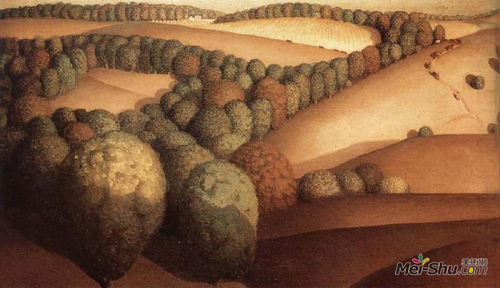 格兰特伍德(Grant Wood)高清作品《日落》