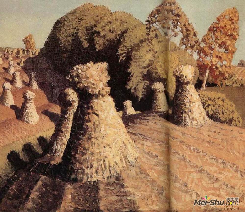 格兰特伍德(Grant Wood)高清作品《爱荷华玉米田》