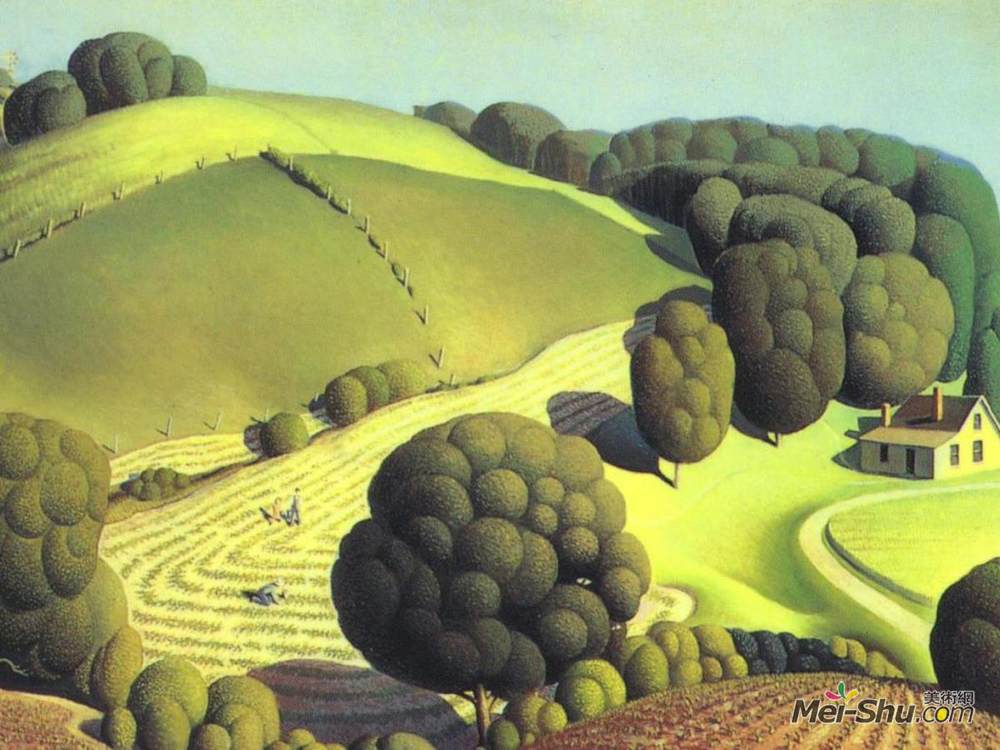 格兰特伍德(Grant Wood)高清作品《幼龄玉米》