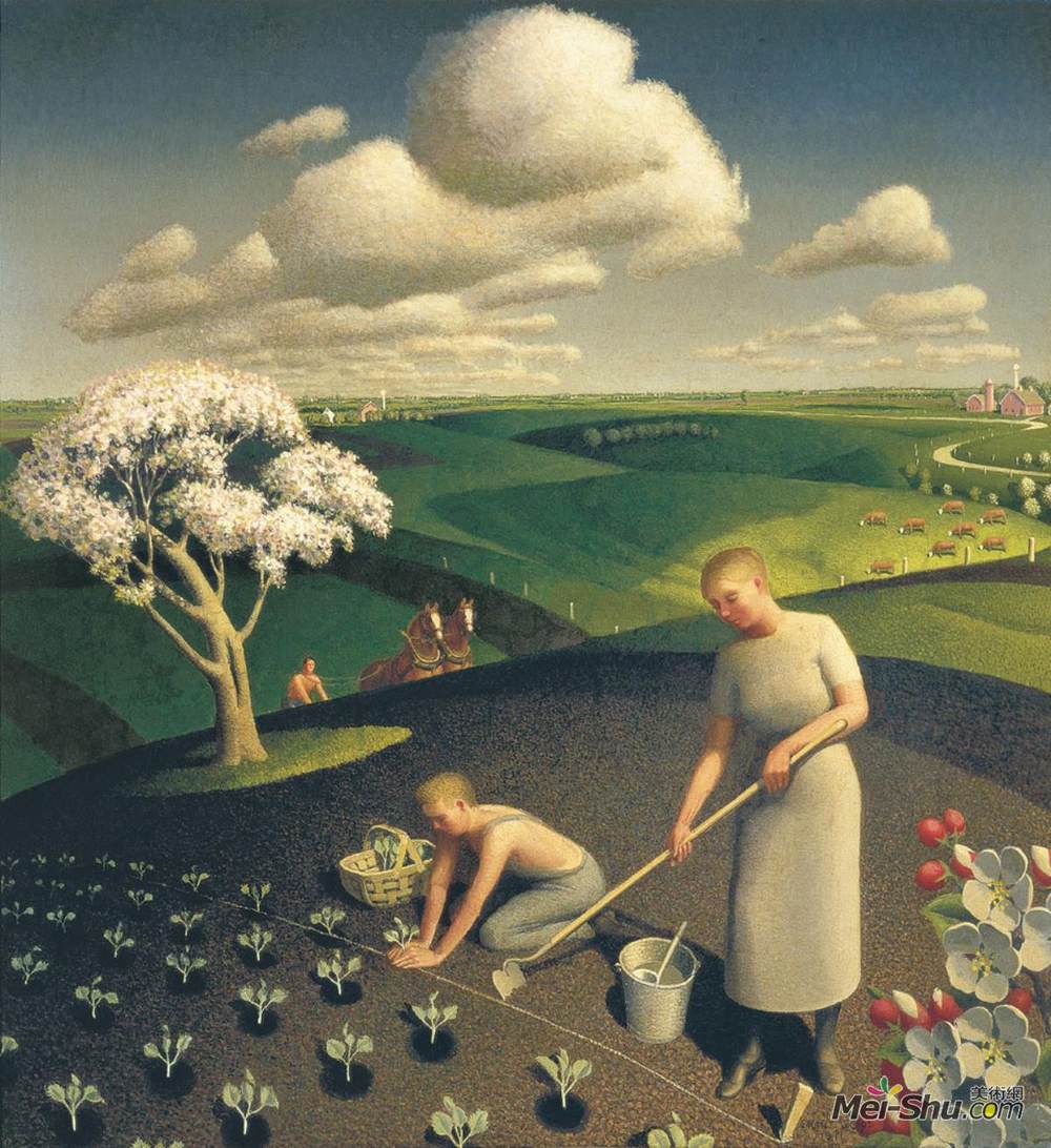 格兰特伍德(Grant Wood)高清作品《乡间春》