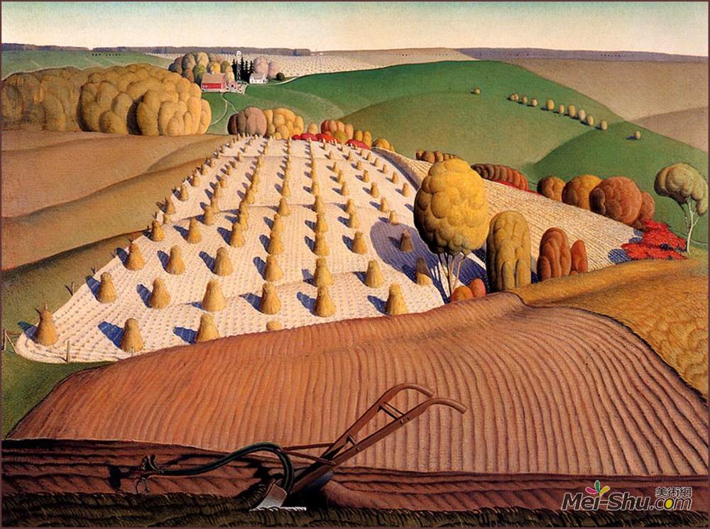 格兰特伍德(Grant Wood)高清作品《秋耕》